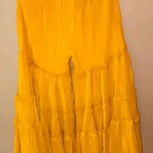 Yellow Sharara Set With Dupatta.