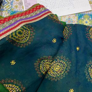 Heavy Festive Bandhej Saree With Blouse