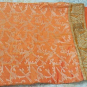 Heavy border saree&blouse unused...soft material