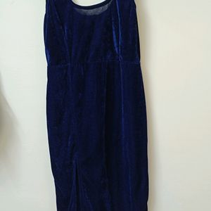 Velvet Front Slit Dress