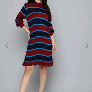 Mast & Harbor Striped Sheath Sweater Dress