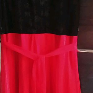 Red &black floor touch(anarkali) dress with a secr