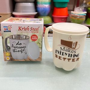 Steel Mug With Lid (1 Piece)