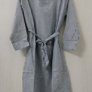 Stripped Tie Up Women Dress