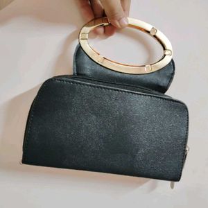 Black& Pink Combo Handbags For Women