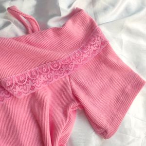 Cute Pink Off Shoulder Top 💗✨🎀