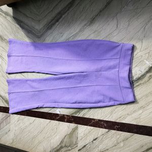 Lavender Bootcut Cut Body Fit Trousers.