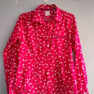 pink flamingo printed shirt