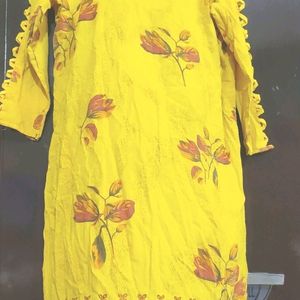 Yellow Cotton Kurta For Girl Or Woman 40 Bust