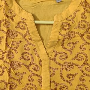 Mustard (Yolk-Yellow) Casual Kurta with Pocket