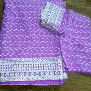 Thread work Saree With Blouse.