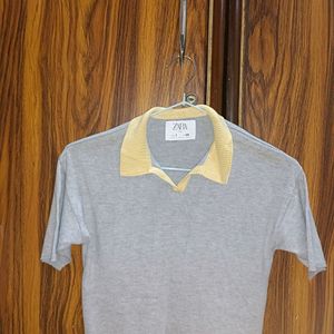 Zara Girls Polo Shirt Gray