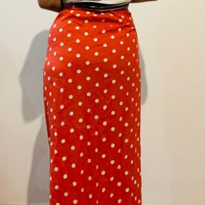 Tie Up Orange Polka Dot .