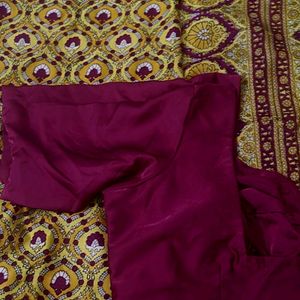 Pure Crepe Silk Saree With Unused Blouse