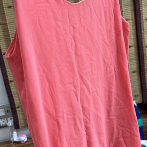 Flowy Peach/light Pink Top With Attached Lining