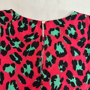 Red Leopard Print Dress Size S