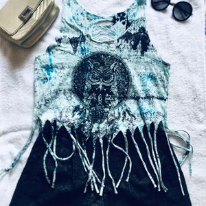 Fringed Sleeveless Tank Top