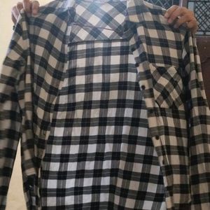 Black White Check Formal Shirt