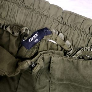 Max Women Olive Cotton Pant | Waist 26 | Hip 30 |