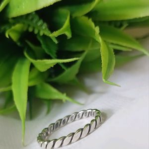 Pure Silver Twisted Ring