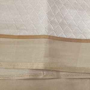 New Off White Golden Zari Saree For Grabs