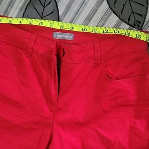 Red Cropped Jeans