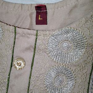 Golden Nude Coloured Kurta Pant Set