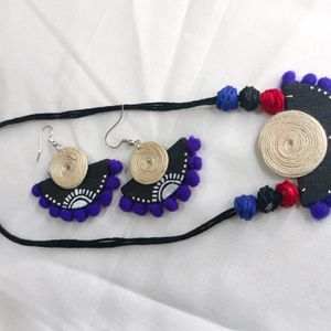 Handmade Fabric Necklace Set