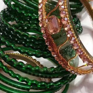 Wedding Saree+Green Bangle Free