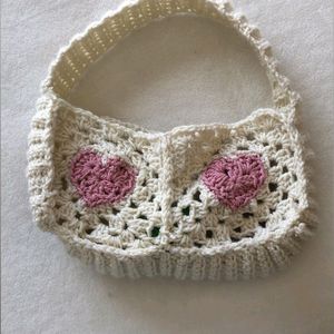 Mini Crochet Heart Bag 💕