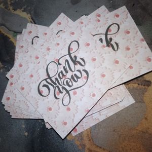 10 Piece  Of Pink Thank You Card