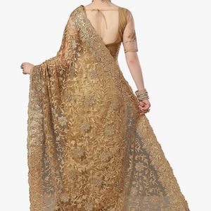 Nivah Fashion Women's Net Embroidery Stone Work Sa