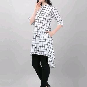 Checkered Women White Top