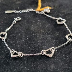 Pure Silver 92.5 Heart Shape Bracelet ♥️