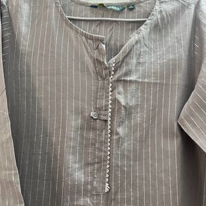 Grey Silver Stripped Kurti