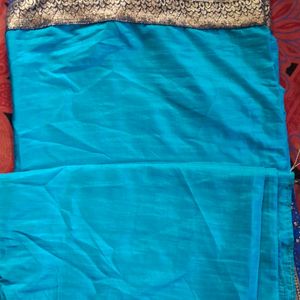 Today Offer! Sky Blue New Look Saree