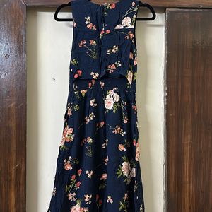 Navy Blue Floral Dress