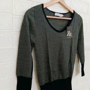 Woolen Fitted Deep Neck Tops