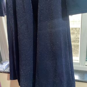 Blue Flared Shimmer Dress