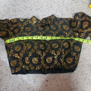 Black Banarsi Golden Blouse