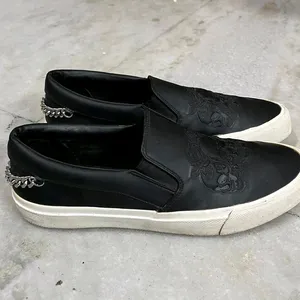 ZARA BLACK WHITE SLIP ON SNEAKERS UK 8B