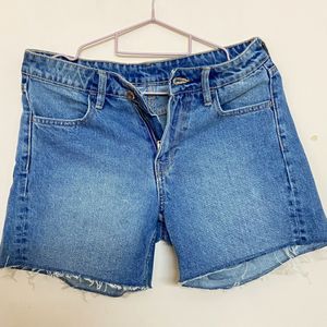 Branded Denim Blue Shorts