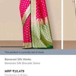 Beautiful Rani pink silk saree