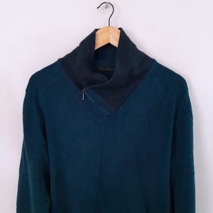 Teal Blue Sweater Styel T-Shirt (Men's)