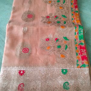 New Premium Cotton Linen Saree