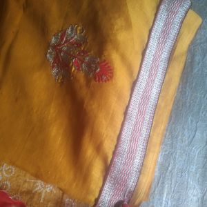 Tobacco Clr Embroidery Saree