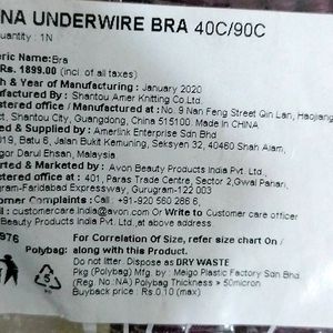 avon Fashion Under Wire Bra .