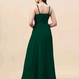 Emeros Women A-line Dark Green Dress