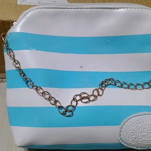 WHITE-SKY BLUE COLOUR SLING BAG FOR WOMEN