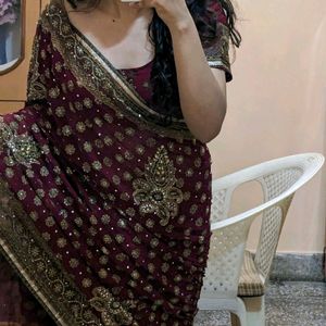 Engagement Saree+Designer Blouse